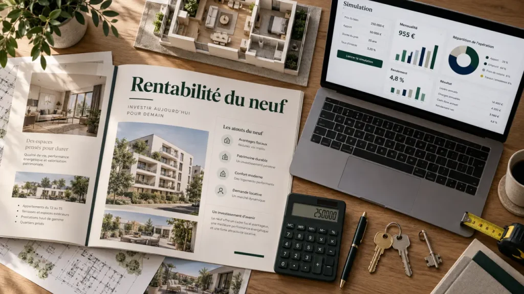 Investissement immobilier neuf : calcul rentabilité réelle