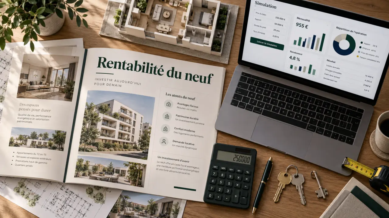 Investissement immobilier neuf : calcul rentabilité réelle